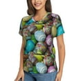 thumbnail image 5 of Yiaed Easter Egg1 Print Women's T Shirt V-Neck Short Sleeve Shirt Casual Breathable Tee Summer Tops-, 5 of 5