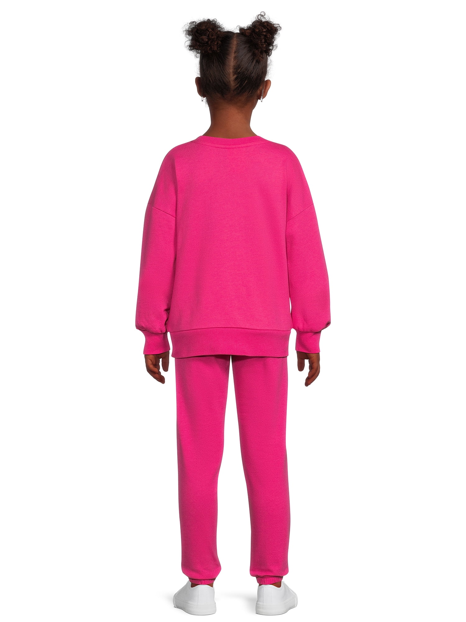 2-piece Kid Boy/Kid Girl Fleece Lined Plaid Colorblock Sweatshirt and Black Pants Set