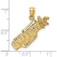 thumbnail image 3 of 14K Yellow Gold 2-D Golf Bag And Clubs Charm (9 X 29.4) Made In United States k8760, 3 of 5