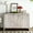 Natural Wood, variant on Shabby Chic Cabinet with Fluted Doors / For Various Living Spaces / Enhances Home's Artistic Sense