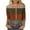 Brown 01, variant on DeHolifer Women's Tops Plus Size Strip Printed Crewneck 3/4 Sleeve Lightweight Casual Summer Trendy Tee Tops Blue 2XL
