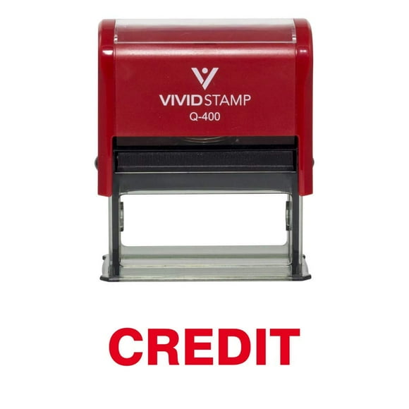 Credit Self Inking Rubber Stamp (Red Ink) - X-Large