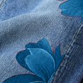 thumbnail image 4 of OJSFQUFP Women’s Floral Print Wide Leg Cropped Jeans High Waisted Faux Casual Pants, 4 of 5