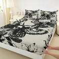 thumbnail image 3 of Manfei Moth Butterfly Twin Sheet Sets for Kid, Gothic Skull Skeleton Twin Fitted Sheet, Vintage Flower Floral Flat Sheet, Lightweight Room Decor, 3-Piece, 3 of 7