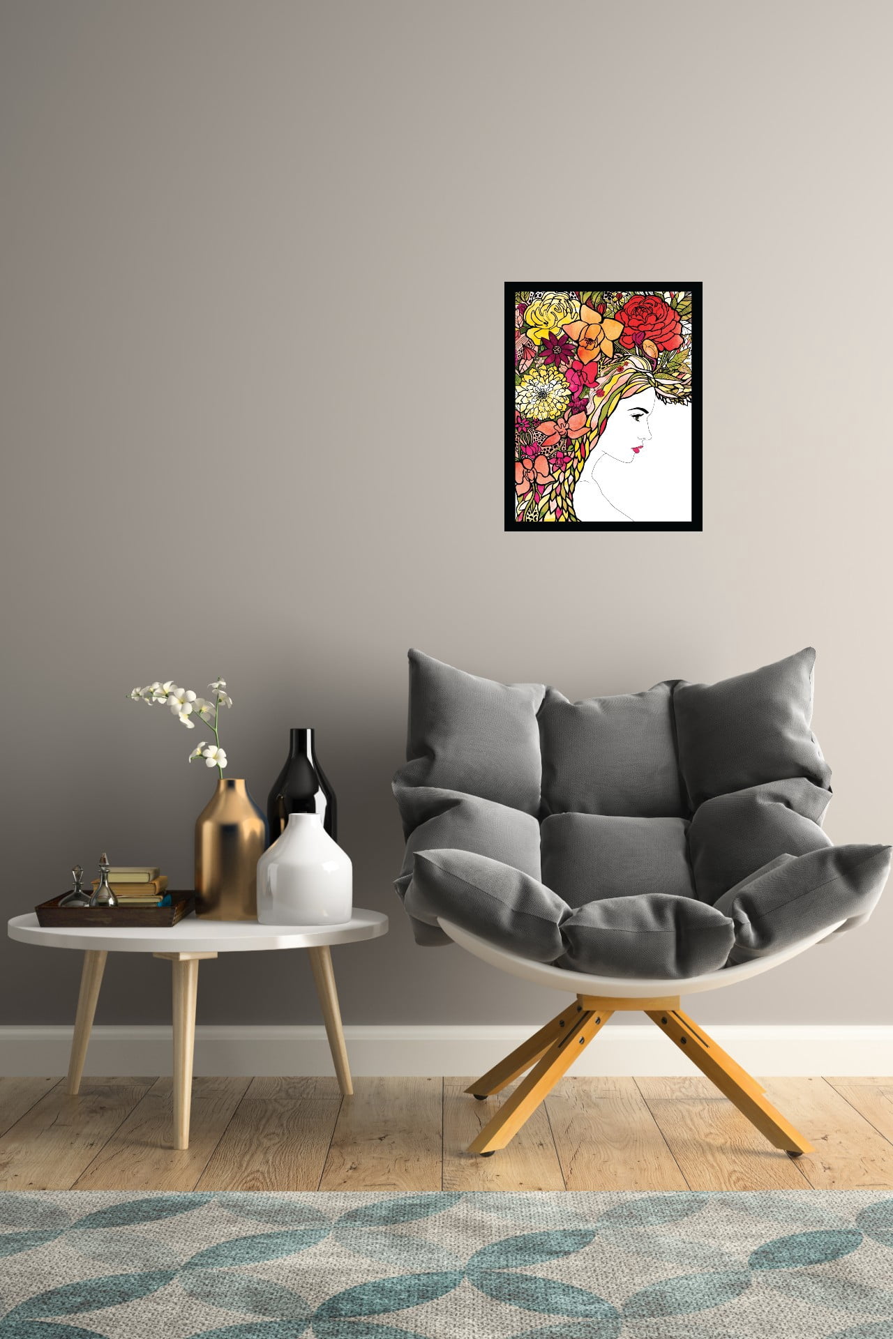 Venice Beach Collection's Beauty From Within Flowerhead 14x18 Framed Print