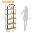 thumbnail image 2 of COZONY Industrial Arched 5-Tier Bookshelf with Metal Frame, Adjustable Feet and Anti-Tip Kit, Open Storage Rack for Living Room, Bedroom,Black, 2 of 10