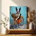 thumbnail image 6 of Boston Terrier Dog Riding Bicycle Oil Painting Canvas Print Wall Art for Living Room Bedroom Office Kitchen Hallway Pet Lover Decor, 6 of 8
