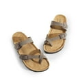 thumbnail image 2 of DREAM PAIRS Women's Casual Slide Sandals Cork Footbed with Adjustable Straps and Arch Support Flats Brown Size 7, 2 of 7