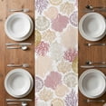thumbnail image 6 of Coastal Coral Table Runner - 120 Inch Long, Kitchen Dining Table Runner Dresser Scarves, Nautical Colorful Conch Seashells Starfish Farmhouse Decor for Coffee Tables Wedding Party Banquet, 6 of 8
