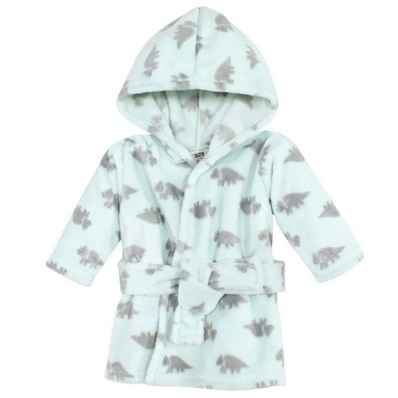Hudson Baby Plush Animal Face Bathrobe, Triceratops, 0-9 Months
