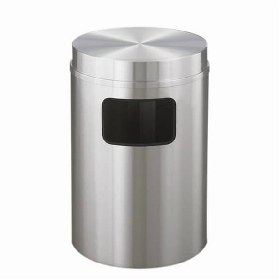 Sturdy Essentials 17 Gallon Satin Aluminum Waste Receptacle | Heavy-Duty Commercial Trash Bin | Rust & Tarnish Resistant | Durable Indoor Waste Container | (Flat Top)