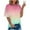 Pink/Yellow/Blue, variant on SwiftWear Women's Plus Size Crew Neck Short Sleeve Blouses Soft Stretchy Casual Loose Fit Tees for Every Body, S-5XL​