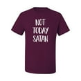 thumbnail image 2 of Quote Not Today Satan Funny Witty Inspirational/Christian Men's Graphic T-Shirt, Maroon, 2XL, 2 of 3