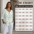 thumbnail image 7 of Xoenoiee Eucalyptus Leaf Print Linen Shirts for Women Linen Tops V Neck 3/4 Sleeve Button Down Blouses for Women Oversized Tops for Vacation Casual Wear, Large, 7 of 7