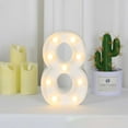 thumbnail image 4 of Injueey Luz en forma de número de aniversario de cumpleaños para sala de estar, dormitorio, lámpara numérica con pilas, decoración para Kits de decoración para fiestas Numero 8, 4 of 6
