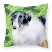 St Patrick's Design with Dog Fabric Decorative Pillow