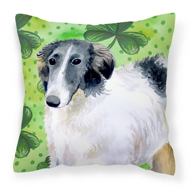 St Patrick's Design with Dog Fabric Decorative Pillow
