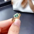 thumbnail image 2 of Adjustable Copper Ring For Women, Electroplated Emerald Fashion Ring, Gold Tone, Perfect Gift For Her, 2 of 5