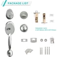 thumbnail image 3 of Ensemble de Poignées de Porte d'Entrée, Ensemble de Serrure de Porte d'Entrée en Nickel Satiné, Ensemble de Poignées d'Entrée avec Serrure, Pêne Dormant à Cylindre Simple et Poignée à Bouton, Réversible pour Portes Droitier et Gaucher (Antique_, 3 of 7