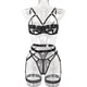 thumbnail image 1 of Conjunto de 3 piezas de lencería sexy push up con diseño ahuecado y divertido, 1 of 6