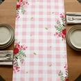 thumbnail image 5 of Table Runners 90 Inches Long Dress Scarves, Valentine's Day Farmhouse Coffee/Dining/Kitchen Table Runner for Living Room, Red Truck Roses Love Leaves Pink Plaid 13x90 Inch, 5 of 9