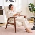 thumbnail image 4 of CoVibrant Adjustable Reclining Accent Chair, 4-Position Lounge Chair with 8.66" Ultra Thick Cushion & Waist Support Pillow for Living Room Bedroom, Beige, 4 of 9