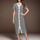 thumbnail image 1 of WILLBEST Vestidos Casuales Para Mujer Con Curvas Vestidos Casuales De Verano Para Mujer Vestidos Midi De Rayas De Manga Corta Vestidos De Punto Acanalado Con Botones Decorativos Vestidos De Fiesta, 1 of 3