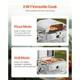 thumbnail image 4 of Horno de pizza para exteriores VEVOR, horno de gas portátil de 33 cm con piedra de cordierita gruesa y termómetro integrado. Dos modos para pizza o parrilla. Ideal para camping y jardín., 4 of 9