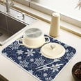 thumbnail image 2 of Christmas White Snowflakes Blue Xmas Dish Drying Mat Christmas Dish Drainer Mat for Kitchen Counter 18x24 inch Absorbent Microfiber Dishes Pad Xmas Winter Decoration, 2 of 8