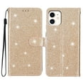 thumbnail image 6 of For iPhone 11 Wallet Case Bling Shiny Premium PU Leather with RFID Blocking Card Slots Holder Magnetic Flip Kickstand Shockproof Wrist Strap Cover For iPhone 11, Gold, 6 of 7