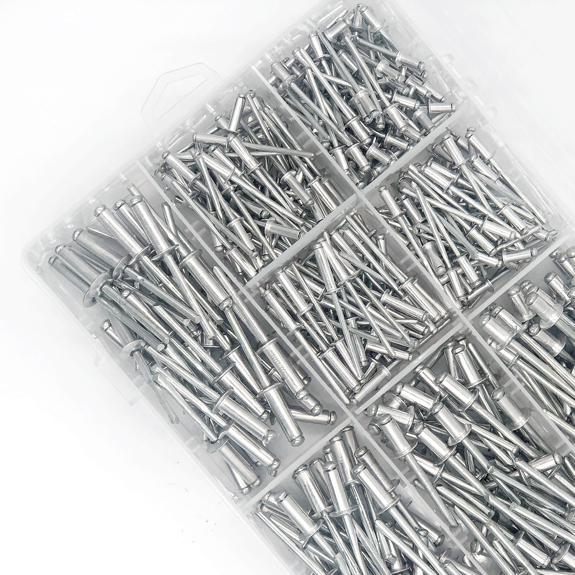 ISPINNER 385-Piece Aluminum Blind Rivet Assortment – 8 Sizes Pop Rivets Kit, Aluminum Grip With Steel Mandrel, Rust-Resistant, Sturdy Storage Case