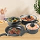 thumbnail image 5 of Juego de utensilios antiadherentes de 13 piezas | Ollas y sartenes de gres Maifan con tapas de cristal, sartén, lechera, espátulas | Calor rápido, fácil de limpiar, manillas ergonómicas – negro, 5 of 6