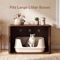 thumbnail image 4 of YDN Cat Litter Box Enclosure, Wooden Cat Washroom Furniture Striped Rolling Door, Pet House, Fit Most of Litter Box, Walnut, 4 of 9