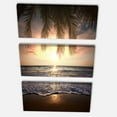 thumbnail image 2 of Designart 'Tropical Beach with Palm Leaves ' Seashore Canvas Art Print, 2 of 3