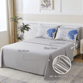 thumbnail image 4 of Flymme Floral Comforter Set Queen Size,7 Pieces Bed in a Bag Blue Flower Print on Gray Bedding Set,Botanical Comforter Set with Sheets for Bedroom Decor, 4 of 8