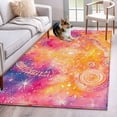 thumbnail image 2 of Abstract Cosmos Washable Area Rugs 3'x5', Clouds Star Pink Orange Dreamlike Low Pile Throw Living Room Rug Non-Slip Sturdy Edge Binding Carpet for Indoor Entryway Bedside Kitchen, 2 of 9