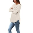 thumbnail image 4 of Sakmal Tops Women Cute Tunic Yellow Knit Sweaters Solid Long Sleeve Crew Neck Tops for Women, 4 of 7