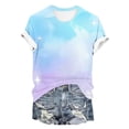 thumbnail image 4 of MEICHEN Women's Round Neck Short Sleeved T Shirt Loose Fashionable Casual Printed Top Summer Trendy Clothing for Women, 4 of 4