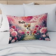 thumbnail image 4 of Hello Valentine’s Day Corgi Flower Crown Romantic Pink Floral Quilt Pillowcase Welsh Corgi Dog Lover Gifts Idea Throw Pillow Cover Bed Home Decor - 00031, 4 of 5