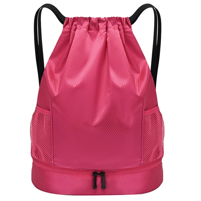 Tool Series Drawstring Bag Lightweight String Backpack With Water Bottle Holder And Pockets Gym Sports Sackpack