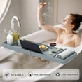 thumbnail image 3 of FCNRJK Expandable Bathtub Tray,Bamboo Bathtub Tray Table with Nail Brush,Gray, 3 of 10