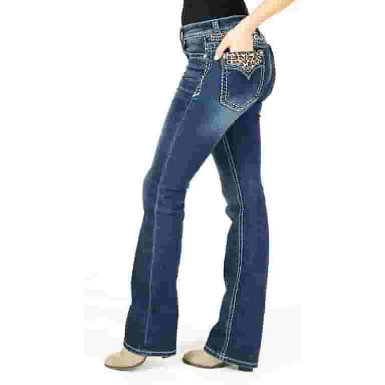 【oan】Gracie Boot Cut Pants Grace in LA Women's Junior Fit Bootcut Stretch Jeans with