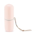 thumbnail image 1 of Travel Toothbrush Case Capsule Toothbrush Cup Holder Simple Operation Convenient 2 in 1 Cover Container Bathroom for Business Use Outdoors Pink, 1 of 9