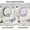 thumbnail image 5 of VIWILII Round Medicine Cabinet with Mirror, 20x20 Inch, Brushed Gold, Surface Mount Bathroom Storage with 2 Fixed Shelves, 5 of 8
