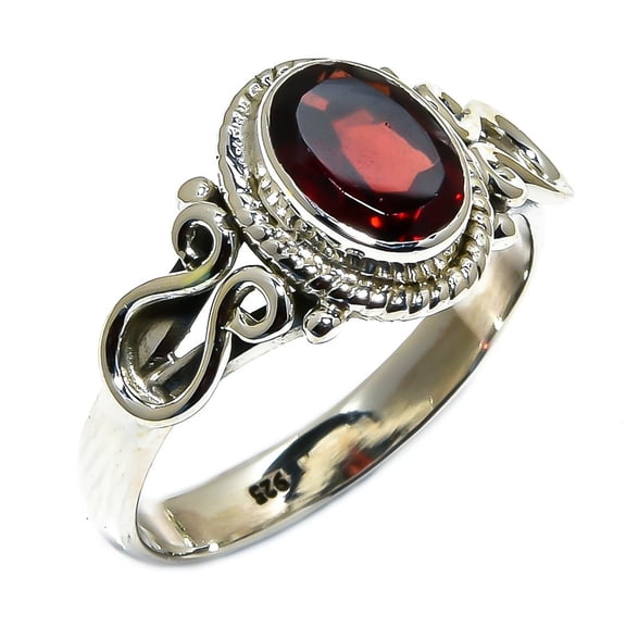 Garnet Natural Gemstones Handmade Rings Silver Paletd Rings All Size Available