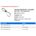 thumbnail image 2 of Alternator Multi Rib Belt - Compatible with 1984 - 1987 Honda Civic 1985 1986, 2 of 2