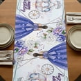 thumbnail image 5 of Table Runners 108 Inches Long Dress Scarves, Happy Birthday Farmhouse Coffee/Dining/Kitchen Table Runner for Living Room, Purple Dress Crown Carriage Flowers Butterfly 13x108 Inch, 5 of 9
