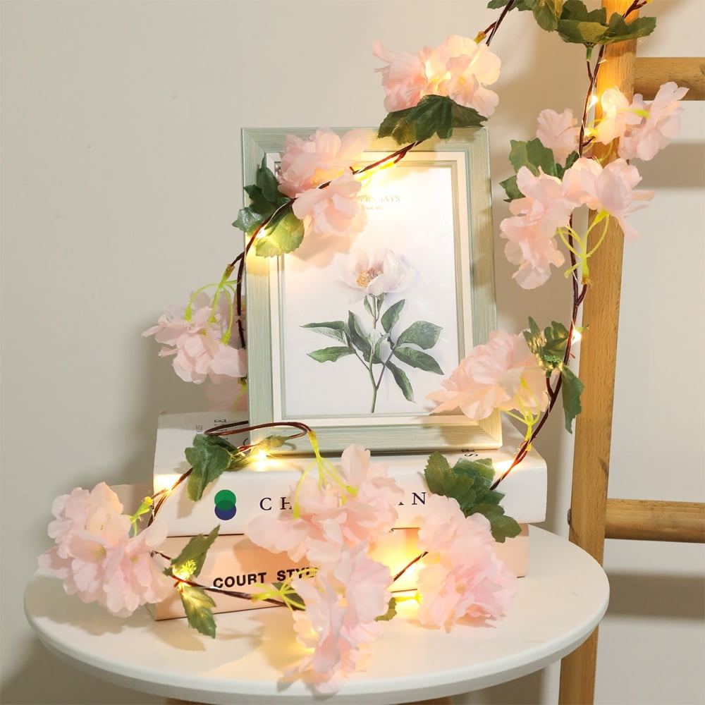 Hododo 6.5ft 20LEDs Artificial Flower Vine LED Fairy String Lights ...