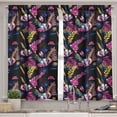 thumbnail image 2 of Ambesonne Dark Floral Valance & Curtain, Exotic Forest Ornament, 55"x24", Hot Pink Pale Camel, 2 of 7