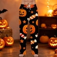 thumbnail image 2 of Domzest Halloween Pajama Pants Men Halloween Graphic Drawstring Elastic Waisted Pajama Bottoms Wide Leg Funny Sleepwear Black XL, 2 of 7